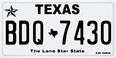 TX license plate BDQ7430