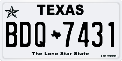 TX license plate BDQ7431