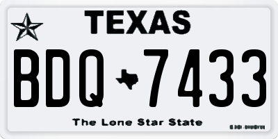 TX license plate BDQ7433