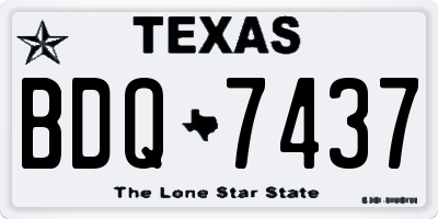 TX license plate BDQ7437