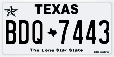 TX license plate BDQ7443