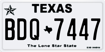 TX license plate BDQ7447