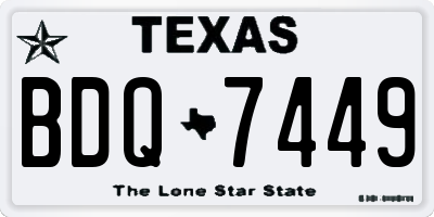 TX license plate BDQ7449