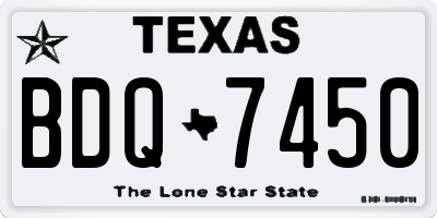 TX license plate BDQ7450
