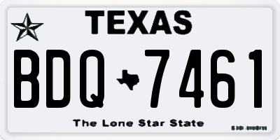 TX license plate BDQ7461