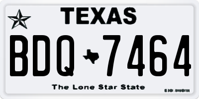 TX license plate BDQ7464