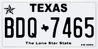 TX license plate BDQ7465