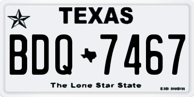 TX license plate BDQ7467