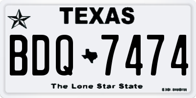 TX license plate BDQ7474