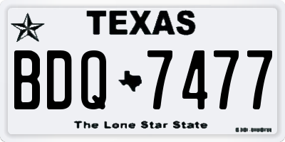 TX license plate BDQ7477