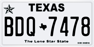 TX license plate BDQ7478