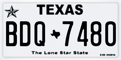 TX license plate BDQ7480