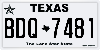 TX license plate BDQ7481