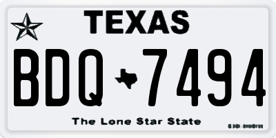 TX license plate BDQ7494