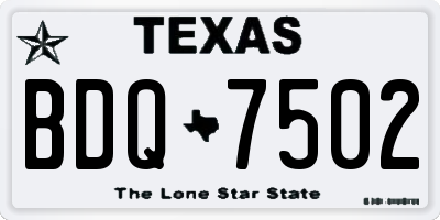 TX license plate BDQ7502