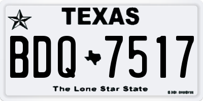 TX license plate BDQ7517