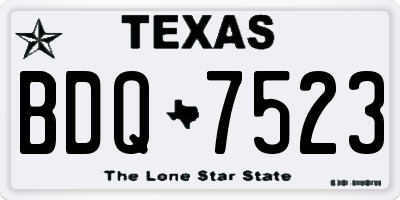 TX license plate BDQ7523