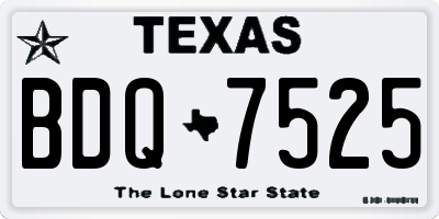 TX license plate BDQ7525
