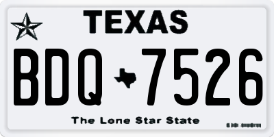 TX license plate BDQ7526