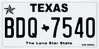 TX license plate BDQ7540