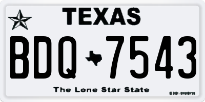 TX license plate BDQ7543