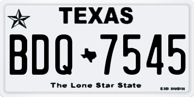 TX license plate BDQ7545