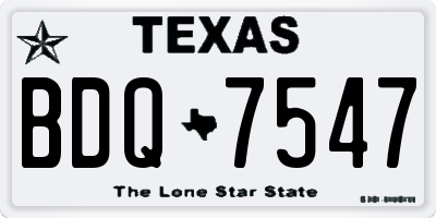 TX license plate BDQ7547