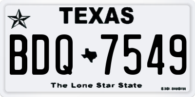TX license plate BDQ7549