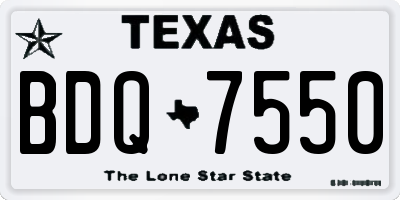 TX license plate BDQ7550