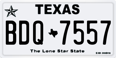 TX license plate BDQ7557