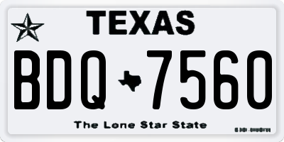 TX license plate BDQ7560