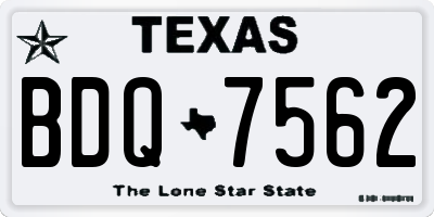 TX license plate BDQ7562