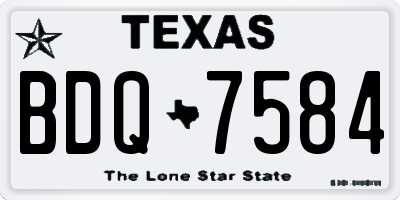 TX license plate BDQ7584