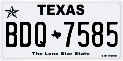 TX license plate BDQ7585