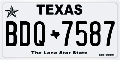 TX license plate BDQ7587