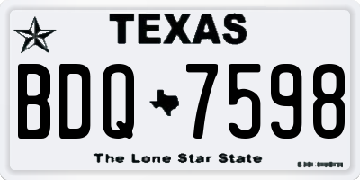 TX license plate BDQ7598