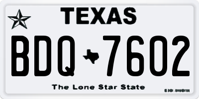 TX license plate BDQ7602