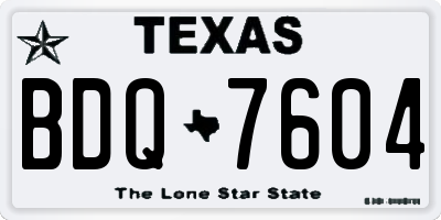 TX license plate BDQ7604