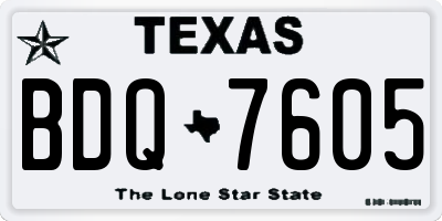 TX license plate BDQ7605