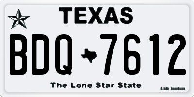 TX license plate BDQ7612