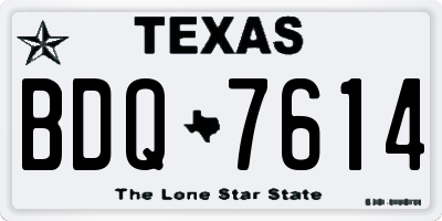 TX license plate BDQ7614