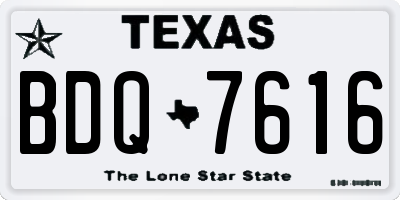 TX license plate BDQ7616