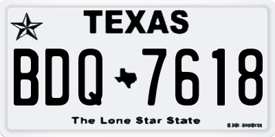 TX license plate BDQ7618