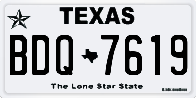 TX license plate BDQ7619