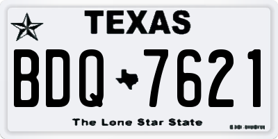 TX license plate BDQ7621