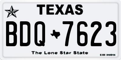 TX license plate BDQ7623