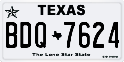 TX license plate BDQ7624