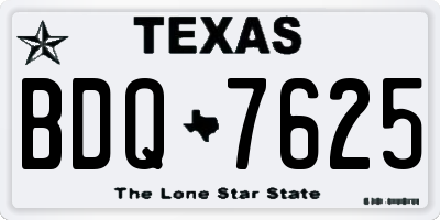 TX license plate BDQ7625