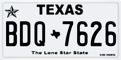TX license plate BDQ7626