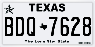TX license plate BDQ7628